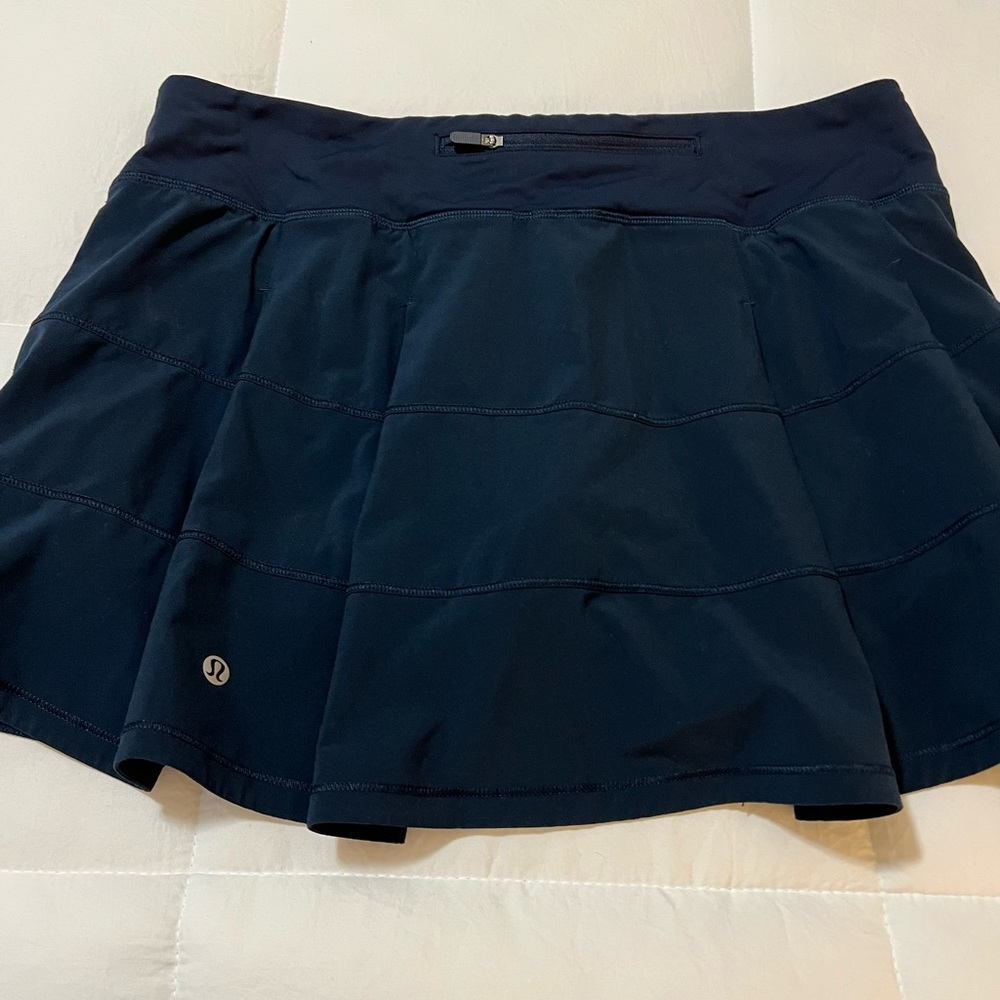 Lululemon navy pace rival skirt size 10 long sold out navy
